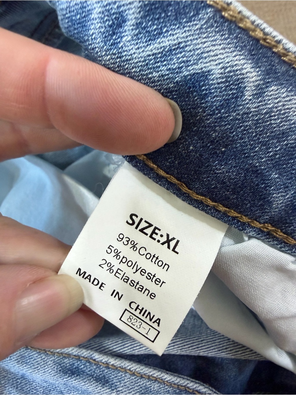 Asvivid asymmetrical frayed hem distressed Denim skirt women's size XL NWT - Picture 6 of 6